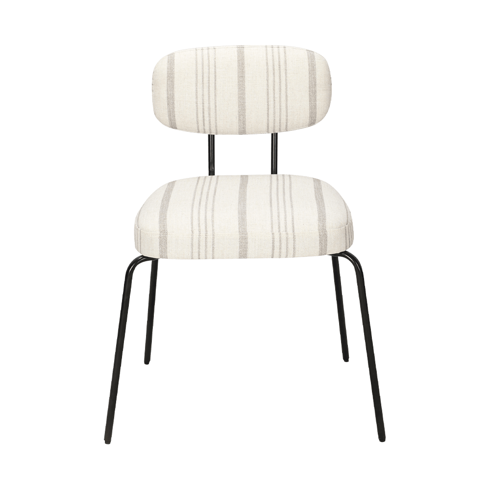 Weißer moderner Metall -Essstuhl