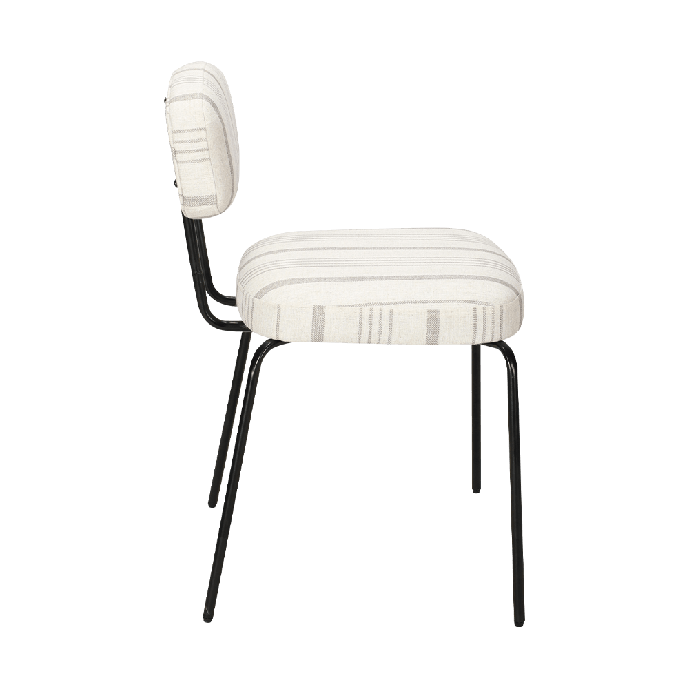 Weißer moderner Metall -Essstuhl