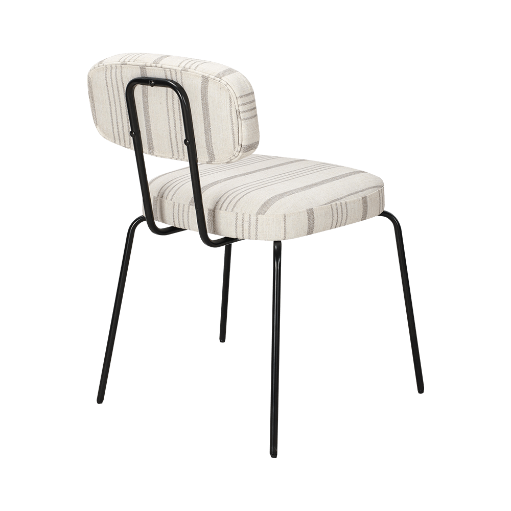 Weißer moderner Metall -Essstuhl