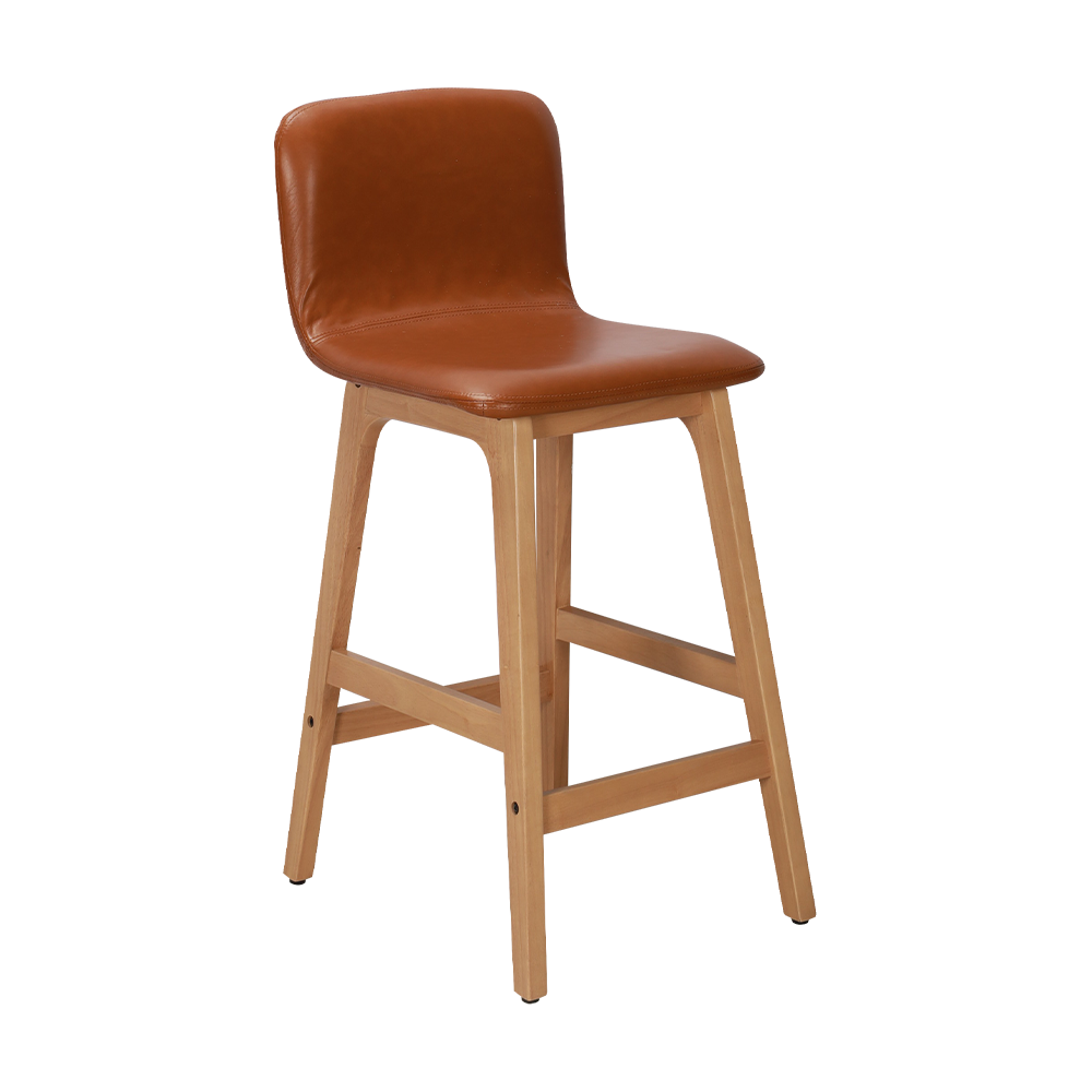 PU Leder gebogener Holzbarhocker