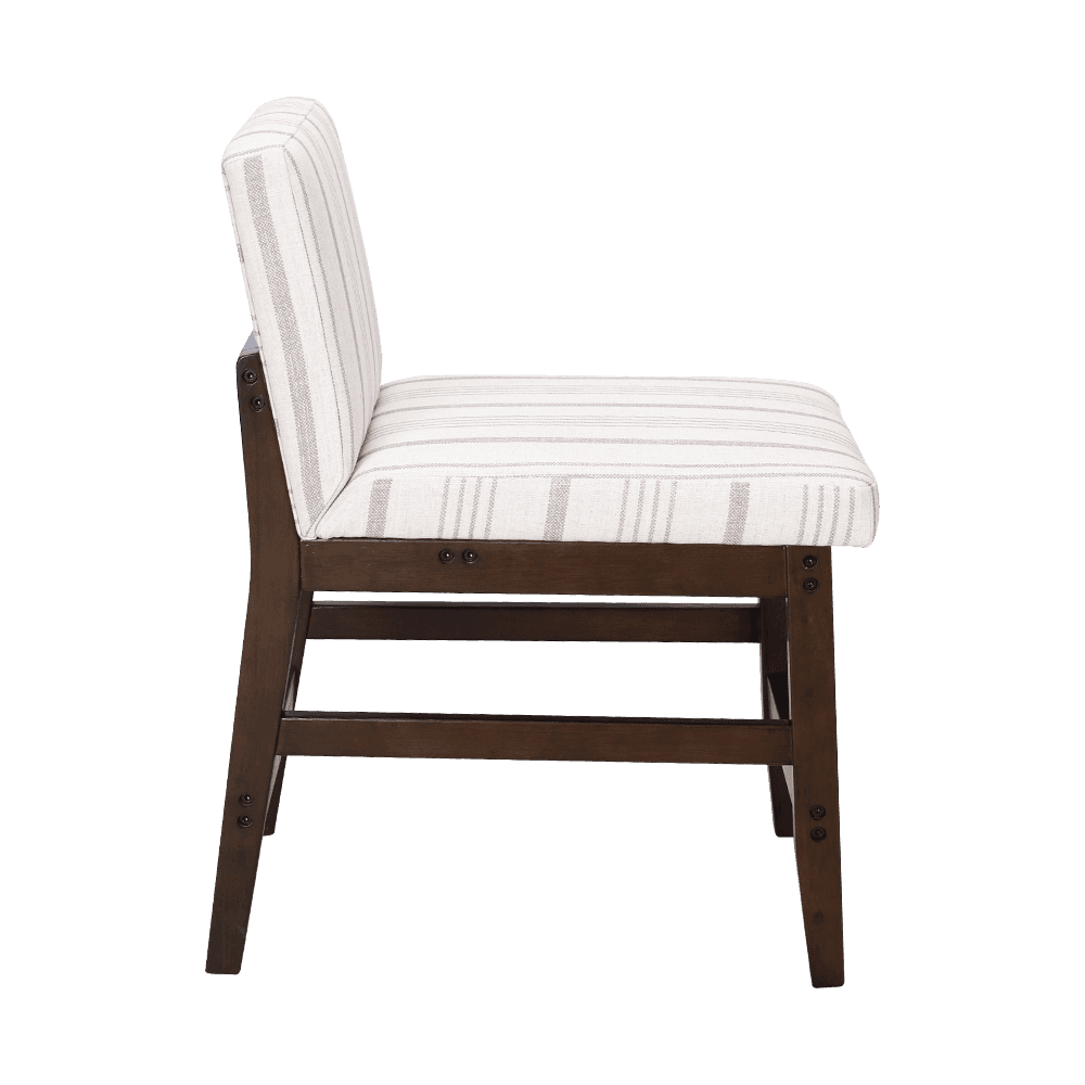 Streifen Stoff Massivholz Essstuhl