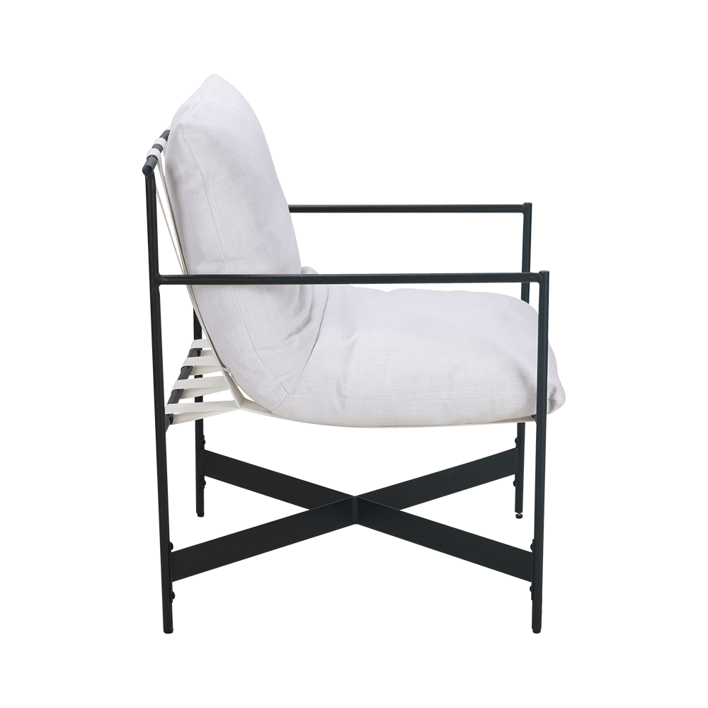 Weißer Stoff Gummi Holz Essstuhl