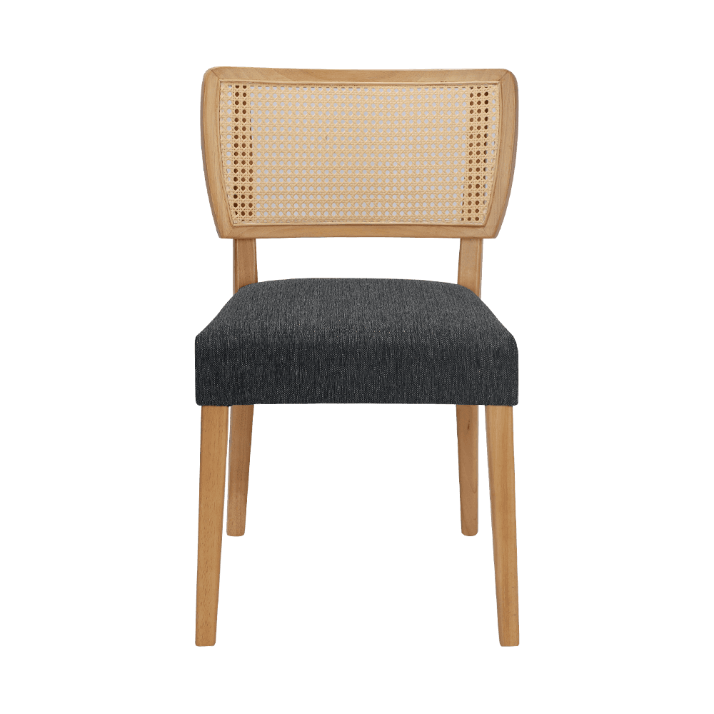 Grauer Holzspeisesuhl mit Rückenlehne